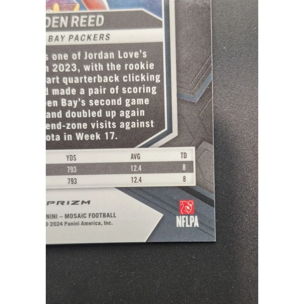 2024 Panini Mosaic Jayden Reed #81 Mosaic Choice Fusion Red and Yellow /80